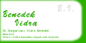 benedek vidra business card